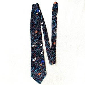 Looney Tunes Mania paisley silk tie.